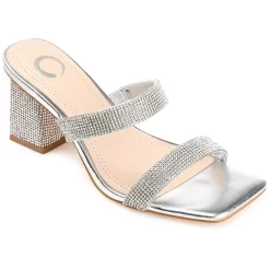 Journee Collection Shandee Women's Tru Comfort Foam™ Rhinestone Block Heel Sandals